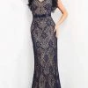 Jovani - 06919 V Neck English Laced Evening Gown 2 Jovani - 06919 V Neck English Laced Evening Gown