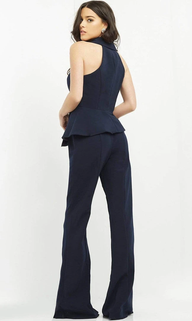 Jovani - 06923 Sleeveless Front Button Peplum Jumpsuit 4 Jovani - 06923 Sleeveless Front Button Peplum Jumpsuit
