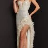 Jovani - 07068 Strapless Feathered High Slit Gown 2 Jovani - 07068 Strapless Feathered High Slit Gown