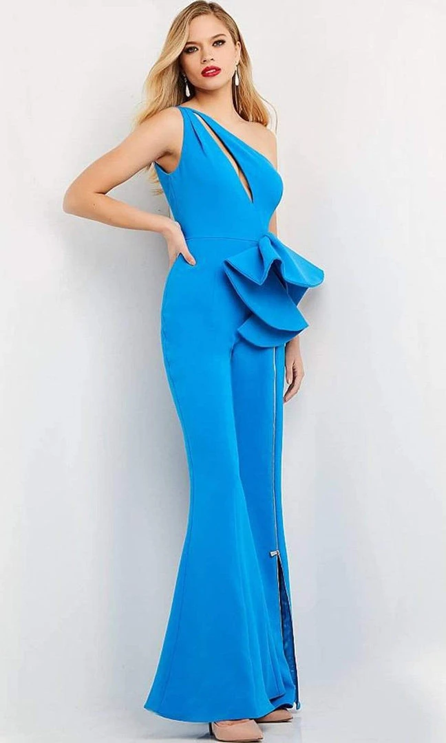 Jovani - 07080 Asymmetric Keyhole Bell Bottom Jumpsuit 4 Jovani - 07080 Asymmetric Keyhole Bell Bottom Jumpsuit