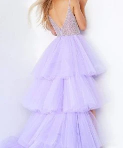Jovani - 07231 Beaded High Low Tulle Gown 6 Jovani - 07231 Beaded High Low Tulle Gown