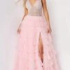 Jovani - 07235 Jeweled High Slit Tulle Gown