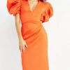Jovani - 07269 Oversized Puff Sleeve Sheath Dress