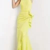 Jovani - 07301 High Halter Neck Mermaid Gown With Ruffle