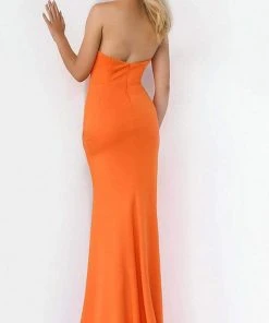 Jovani - 07323 Plunging Neck Crystal Beaded High Slit Prom Dress 9 Jovani - 07323 Plunging Neck Crystal Beaded High Slit Prom Dress