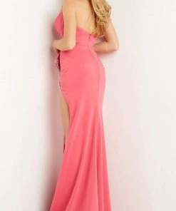 Jovani - 07323 Plunging Neck Crystal Beaded High Slit Prom Dress 13 Jovani - 07323 Plunging Neck Crystal Beaded High Slit Prom Dress