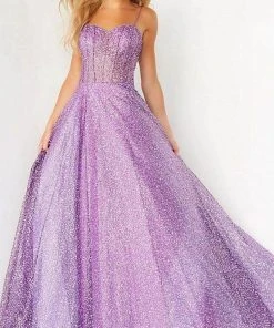 Jovani - 07423 Glitter Corset A-line Shiny Gown 7 Jovani - 07423 Glitter Corset A-line Shiny Gown