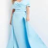 Jovani 07443 - Draped Off Shoulder Overskirt Evening Dress