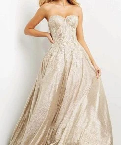 Jovani 07497 - Strapless Sweetheart Neck Evening Gown