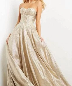 Jovani 07497 - Strapless Sweetheart Neck Evening Gown