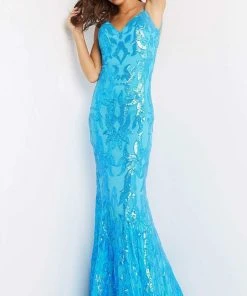 Jovani - 07784 Long Pattern Sequin Gown