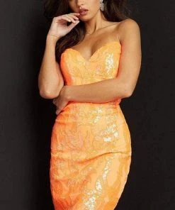 Jovani - 07787 Strapless Sequined Sweetheart Fitted Dress