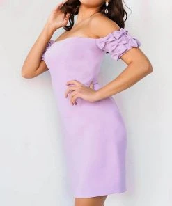 Jovani 07824 - Bow Accent Off Shoulder Cocktail Dress