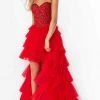 Jovani - 08100 Bedazzled Strapless High Low Dress 1 Jovani - 08100 Bedazzled Strapless High Low Dress