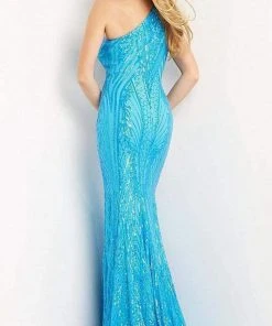 Jovani - 08338 Choker Neck Sequin Embellished Mermaid Evening Dress