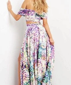 Jovani 08350 - Two-piece Off-shoulder Long Dress