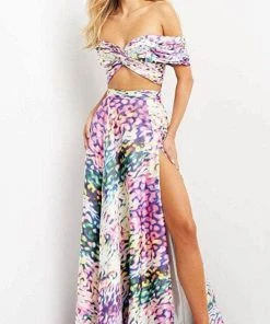 Jovani 08350 - Two-piece Off-shoulder Long Dress