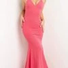Jovani - 08467 Spaghetti Strap Cutout Back Gown