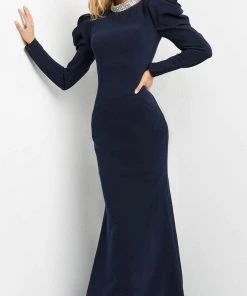 Jovani 08470 - Metallic High Neck Evening Dress 8 Jovani 08470 - Metallic High Neck Evening Dress