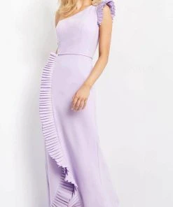 Jovani 08527 - Pleat-Trimmed Sheath Evening Dress