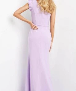 Jovani 08527 - Pleat-Trimmed Sheath Evening Dress