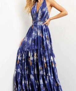 Jovani 08577 - Sleeveless Plunging Halter Neck Long Dress 8 Jovani 08577 - Sleeveless Plunging Halter Neck Long Dress