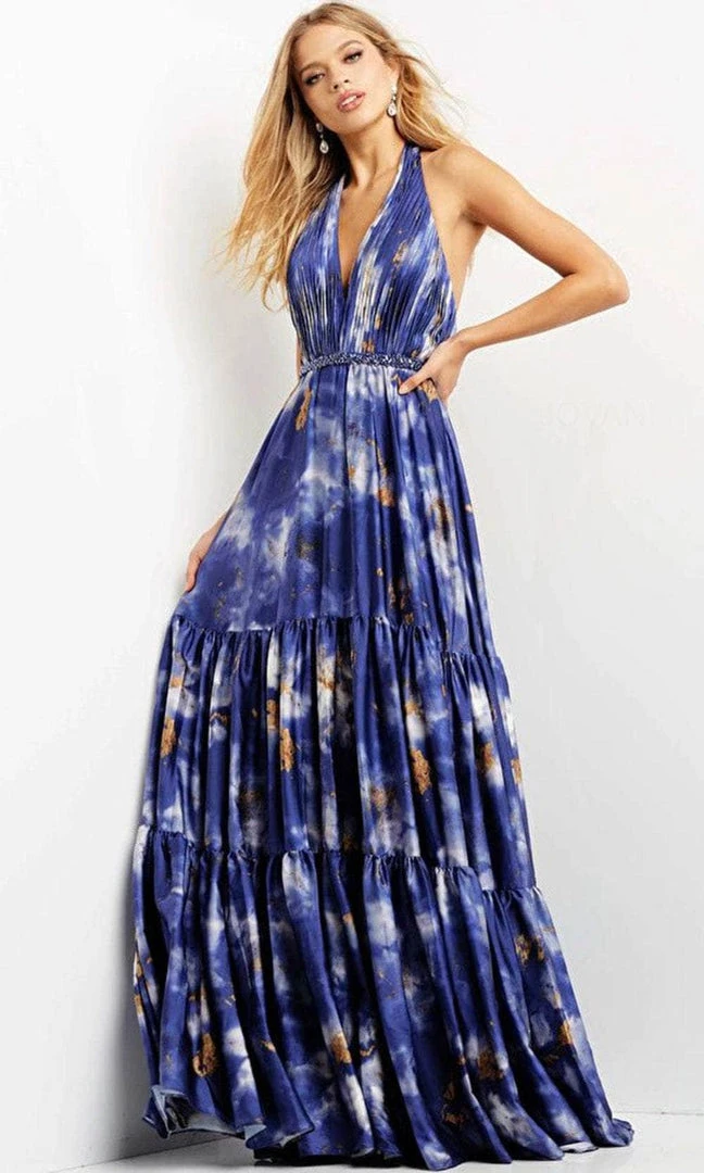 Jovani 08577 - Sleeveless Plunging Halter Neck Long Dress 5 Jovani 08577 - Sleeveless Plunging Halter Neck Long Dress