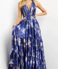 Jovani 08577 - Sleeveless Plunging Halter Neck Long Dress 9 Jovani 08577 - Sleeveless Plunging Halter Neck Long Dress