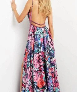 Jovani 08593 - Sleeveless Plunging V-neck Long Dress 9 Jovani 08593 - Sleeveless Plunging V-neck Long Dress