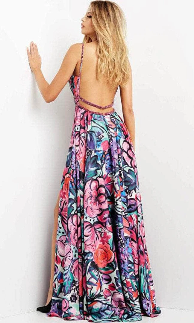Jovani 08593 - Sleeveless Plunging V-neck Long Dress 6 Jovani 08593 - Sleeveless Plunging V-neck Long Dress