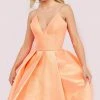 Jovani 08645 - V-Neck Pleated A-Line Cocktail Dress