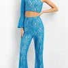 Jovani 08693 - Asymmetric Neck Two Piece Jumpsuit