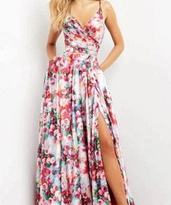 Jovani 09029 - Sleeveless Low-cut V-neck Long Dress 13 Jovani 09029 - Sleeveless Low-cut V-neck Long Dress