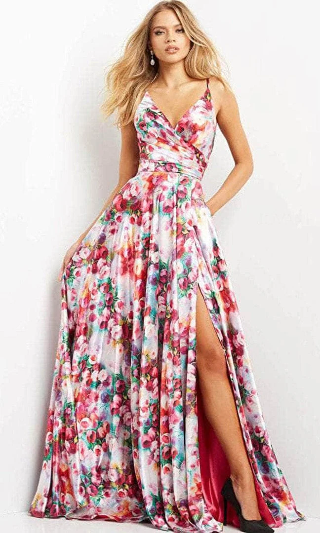 Jovani 09029 - Sleeveless Low-cut V-neck Long Dress 8 Jovani 09029 - Sleeveless Low-cut V-neck Long Dress