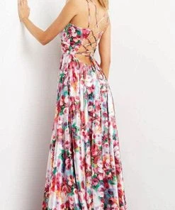 Jovani 09029 - Sleeveless Low-cut V-neck Long Dress 11 Jovani 09029 - Sleeveless Low-cut V-neck Long Dress