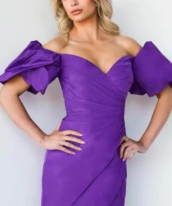 Jovani 09476 - Draped Off Shoulder Cocktail Dress