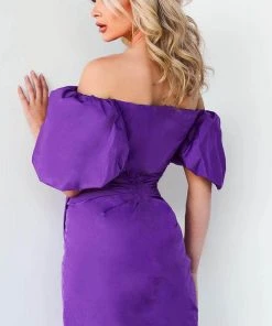 Jovani 09476 - Draped Off Shoulder Cocktail Dress