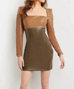 Jovani 09585 - Long Sleeves Square Neck Short Dress