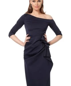 Jovani - 1035 Quarter Length Sleeve Knee Length Sheath Dress