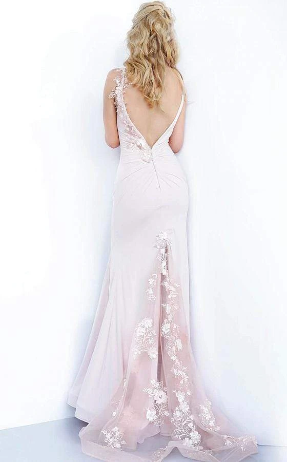 Jovani - 1074 Embroidered Deep V-neck Trumpet Dress 4 Jovani - 1074 Embroidered Deep V-neck Trumpet Dress