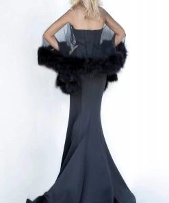 Jovani - 1142 Scoop Caped Trumpet Dress