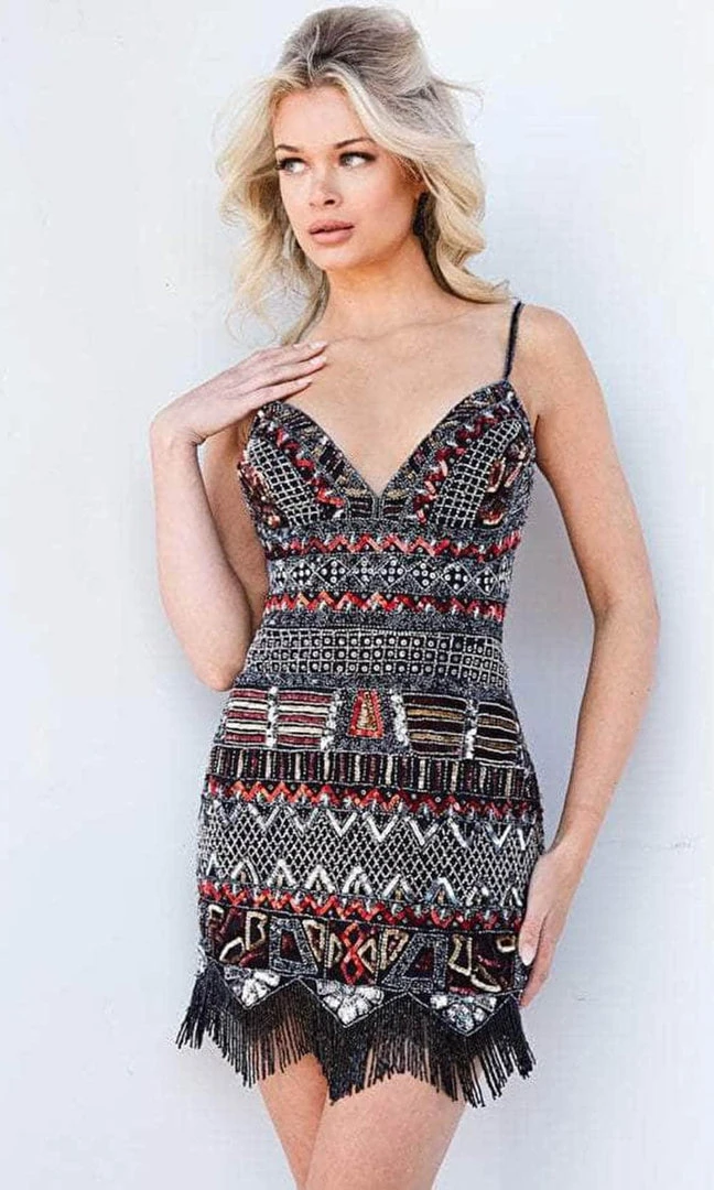 Jovani 000119 - Sleeveless Beaded Cocktail Dress 5 Jovani 000119 - Sleeveless Beaded Cocktail Dress