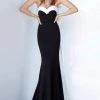 Jovani - 12020 Strapless Trumpet Dress With Bow Back Detail 1 Jovani - 12020 Strapless Trumpet Dress With Bow Back Detail
