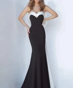 Jovani - 12020 Strapless Trumpet Dress With Bow Back Detail 12 Jovani - 12020 Strapless Trumpet Dress With Bow Back Detail