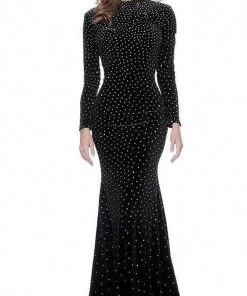 Jovani 1422 - Long Sleeve High Neck Evening Dress
