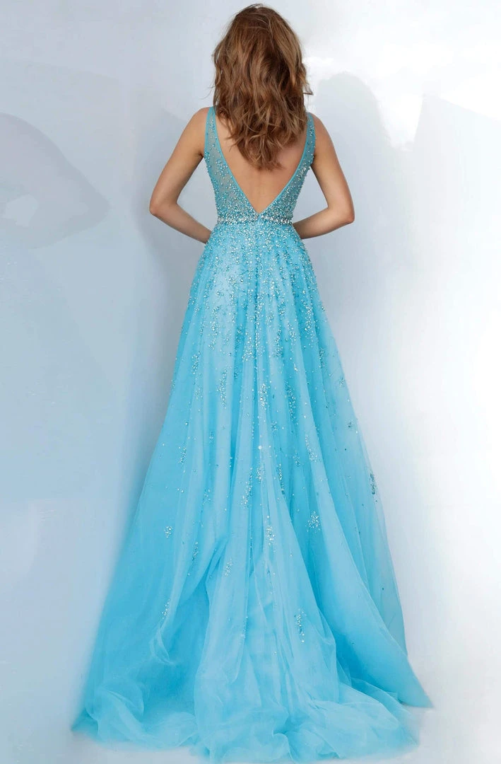 Jovani - 1572 Embellished Deep V-neck A-line Gown 4 Jovani - 1572 Embellished Deep V-neck A-line Gown