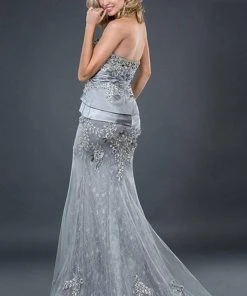 Jovani - 1921 Embellished Sweetheart Silk Long Mermaid Gown