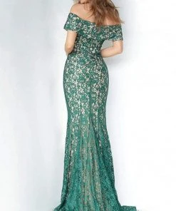 Jovani - 1974 Off-Shoulder Lace Mermaid Dress