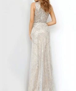 Jovani - 2354 High Neck Bejeweled Sheath Dress