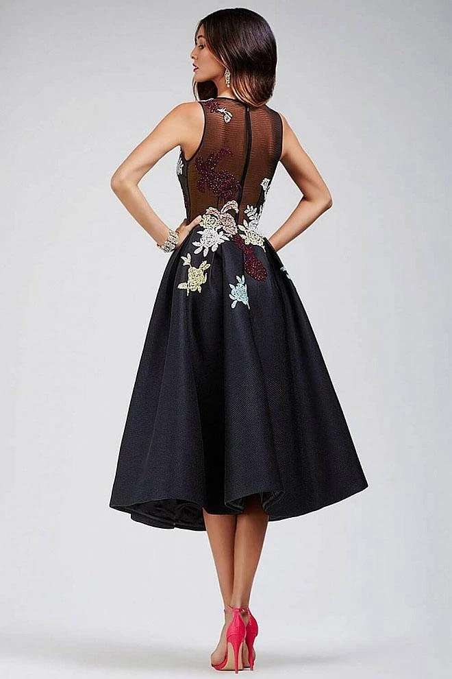 Jovani - 23695 Multi-Colored Sheer Jewel A-line Dress 4 Jovani - 23695 Multi-Colored Sheer Jewel A-line Dress